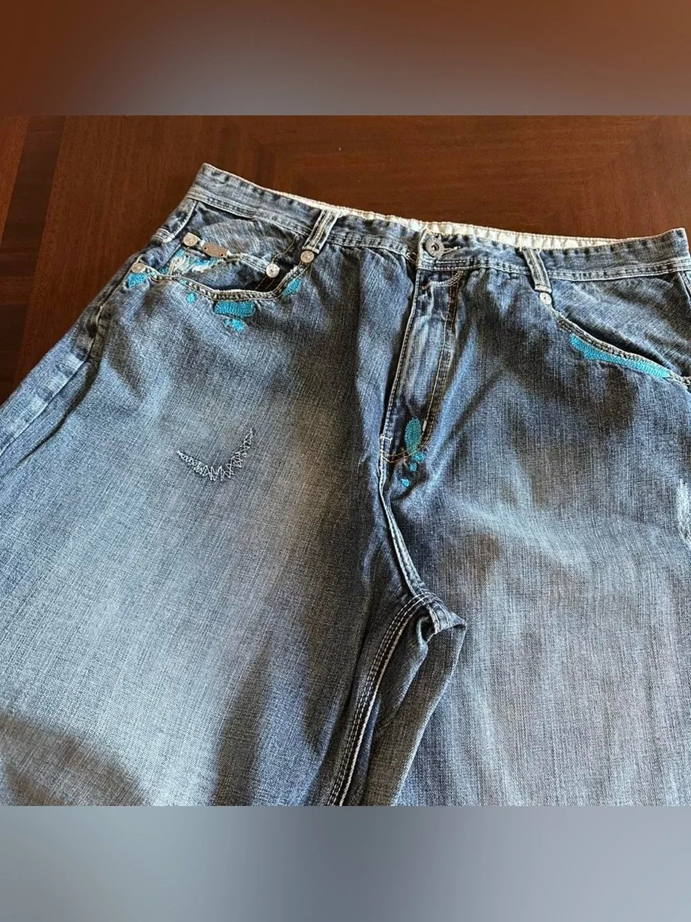 Vintage Pepe Jeans Embroidered Baggy Wide Leg Jeans Men’s 40